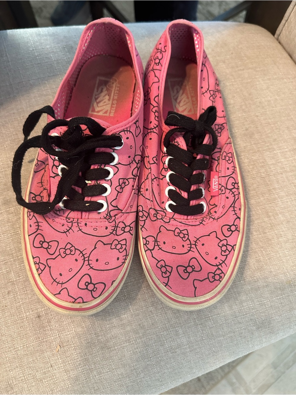 boc Pink Cartoon Print Kids Sneakers with Black Laces